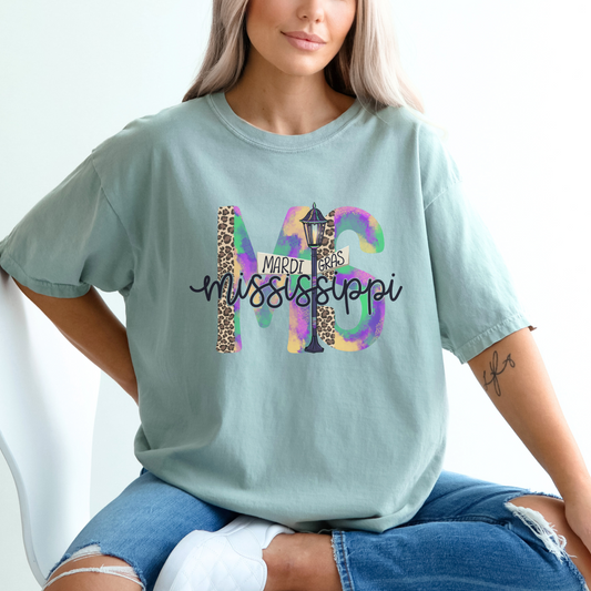 Mississippi Colorful Mardi Gras Graphic Tee