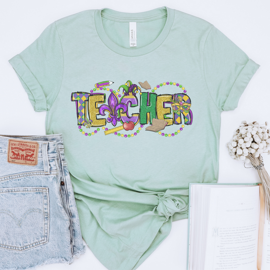 Mardi Gras Teacher Shirt