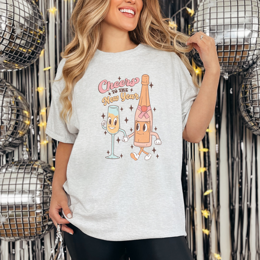 Cheers to the New Year Retro Tee