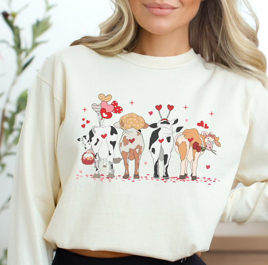 Funny Cow Valentine's Day Long Sleeve Shirt