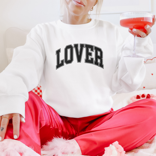 Embroidered Lover Varsity Style Crewneck Sweatshirt