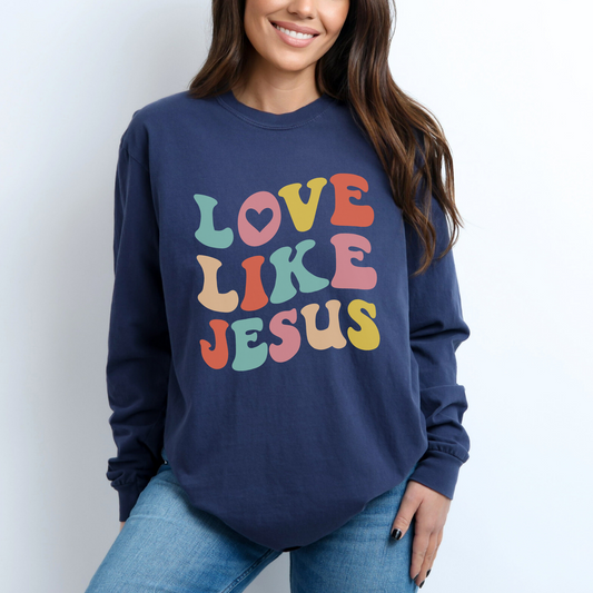 Love Like Jesus Retro Long Sleeve Shirt