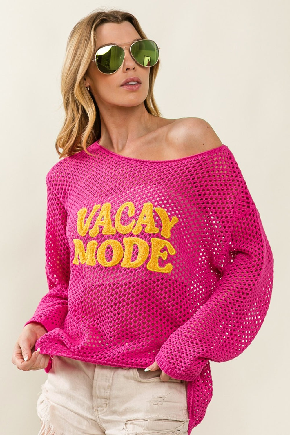 Vacay Mode Embroidered Knit Cover Up