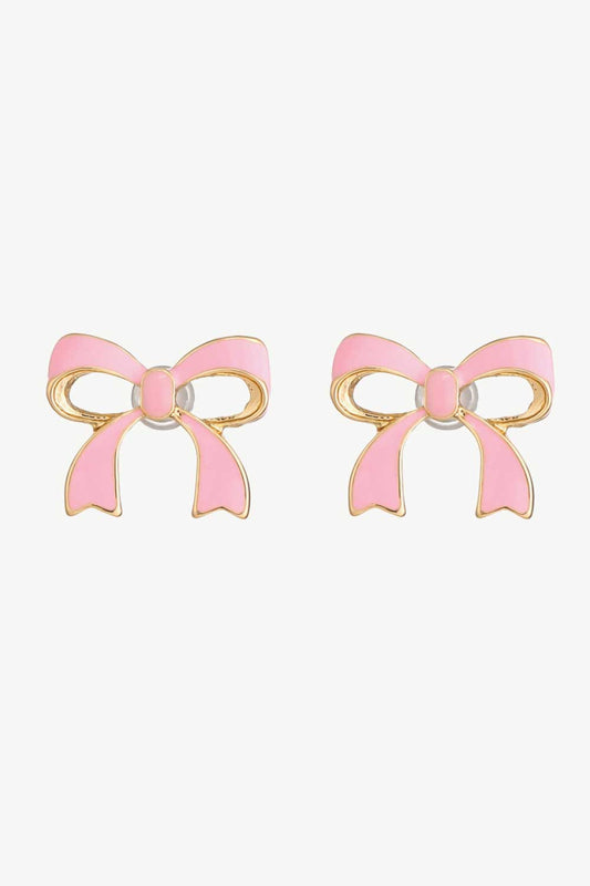 Pretty in Pink Bow Earrings