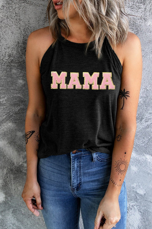 Mama Chenille Patch Tank Top
