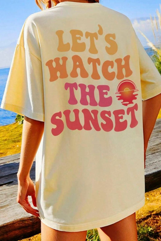 Let's Watch the Sunset Beach Graphic Tee