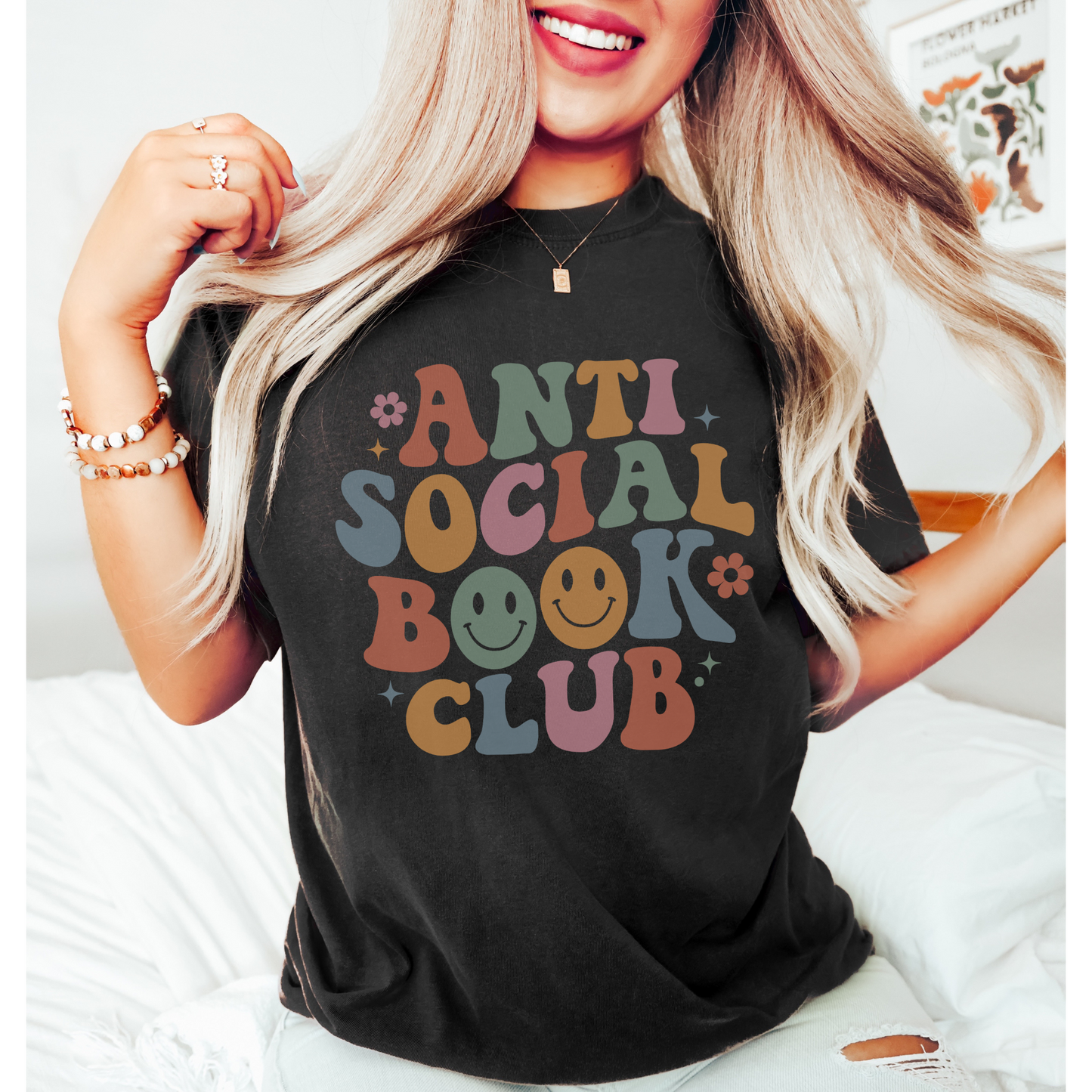 anti social book club graphic tee funny book lover shirt