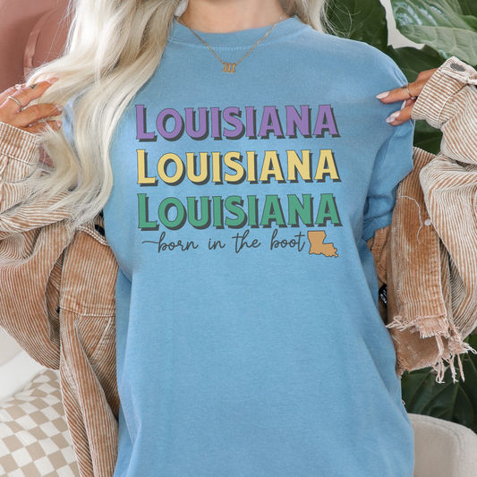 Louisiana Born in the Boot Graphic Tee