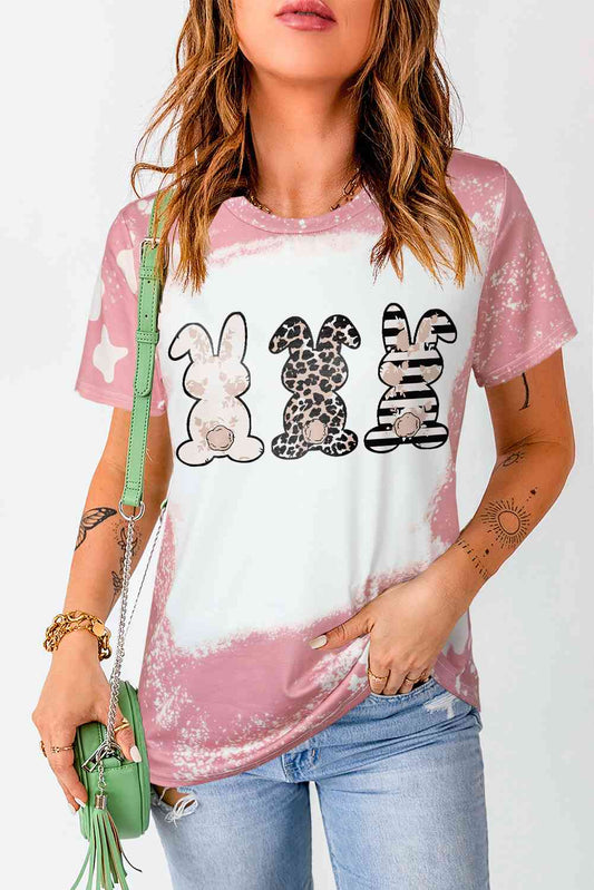 Bunny Bleached Graphic Tee Shirt