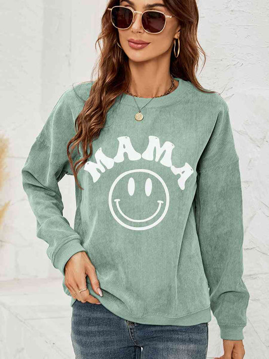 Happy Retro Mama Corded Sweatshirt