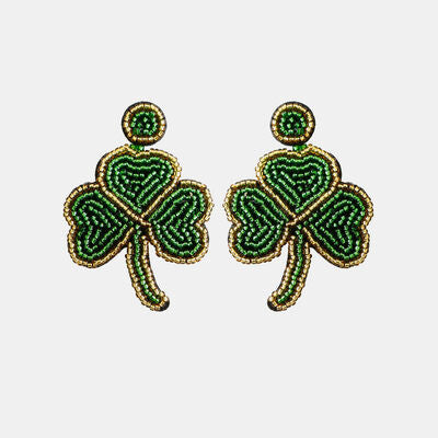 Beaded Clover St. Patrick's Day Earrings