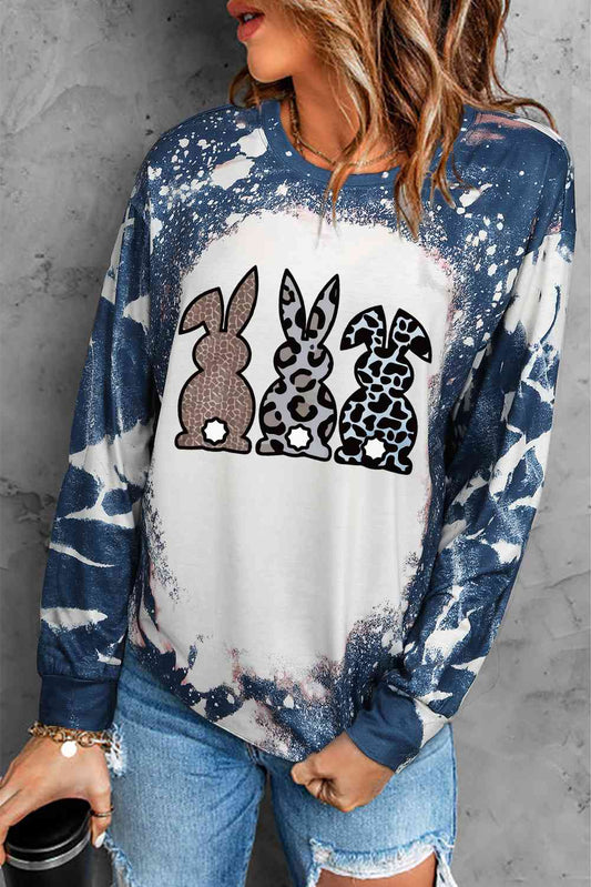 Bunny Animal-print Graphic Long Sleeve Shirt