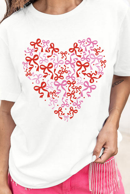 Valentine's Heart Bow Graphic Tee