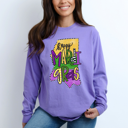 Happy Mardi Gras Mississippi Long Sleeve Shirt