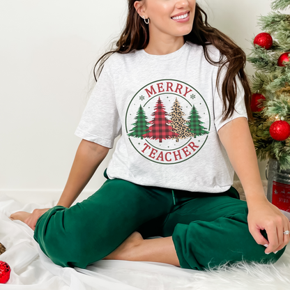 Merry Teacher Christmas Graphic Tee