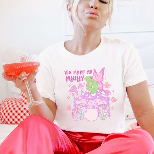 You Make Me Mushy Funny Valentine's Day Frog Shirt