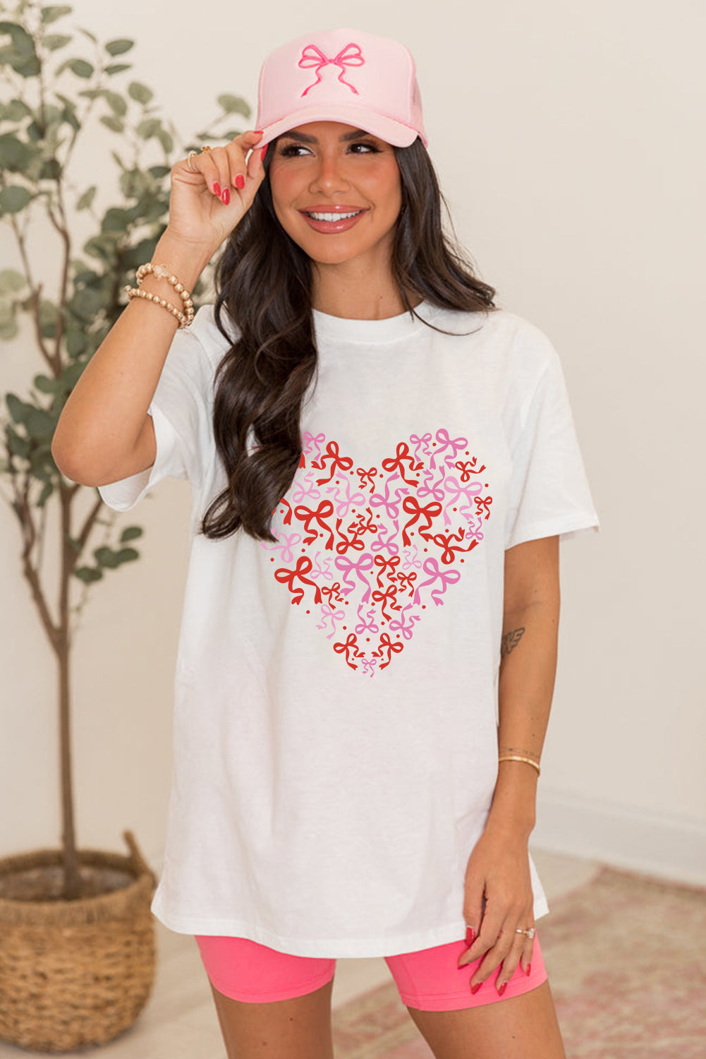 Valentine's Heart Bow Graphic Tee