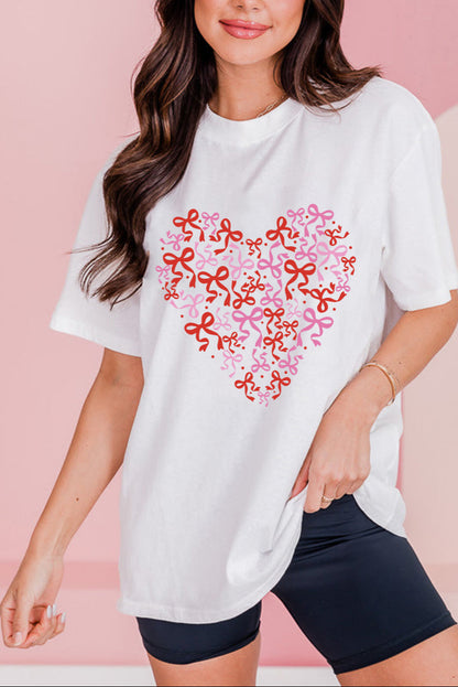 Valentine's Heart Bow Graphic Tee