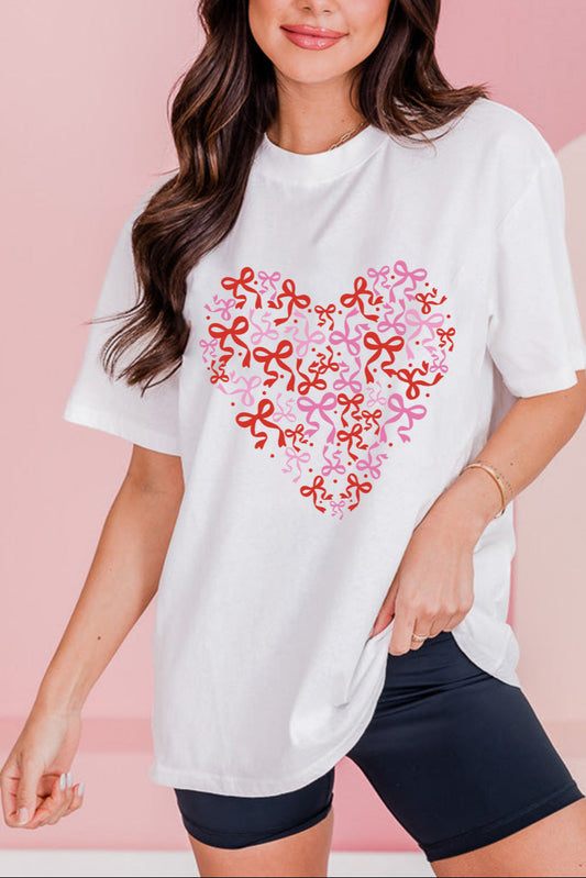 Valentine's Heart Bow Graphic Tee