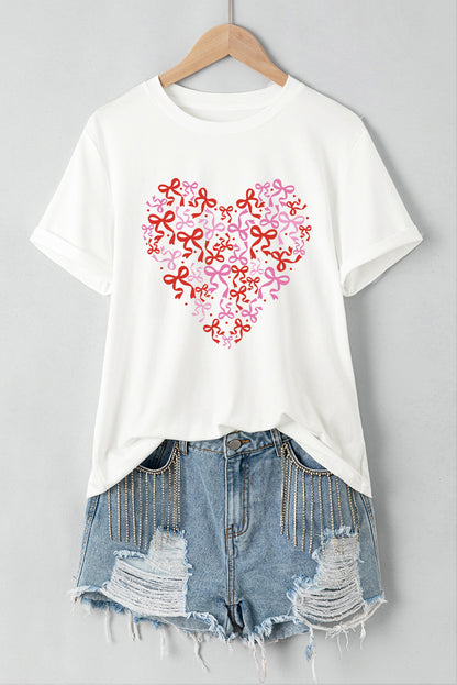 Valentine's Heart Bow Graphic Tee