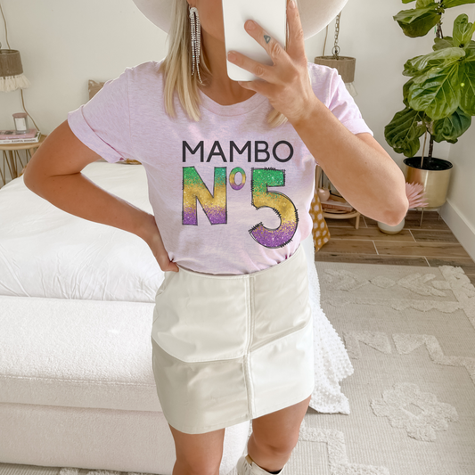 Mambo Mardi Gras Faux Glitter Shirt
