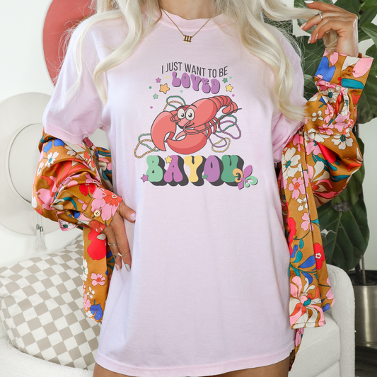 I Just Want to be Love Bayou Crawfish Mardi Gras Graphic Tee