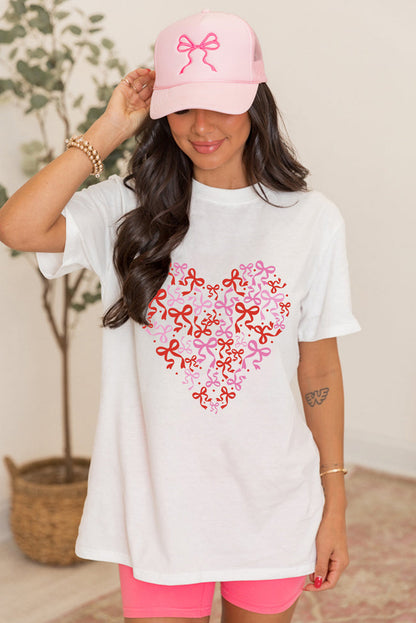 Valentine's Heart Bow Graphic Tee