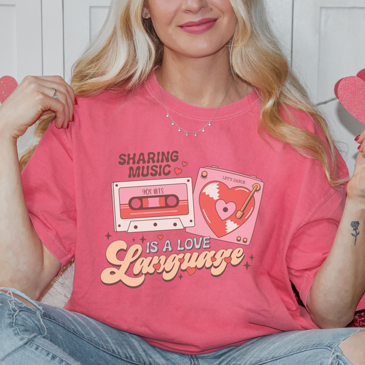 Music is My Love Language Valentine's Graphic Tee